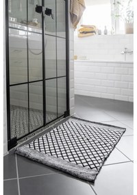 Covoraș de baie alb-negru din plastic reciclat 50x80 cm Tara – Wenko