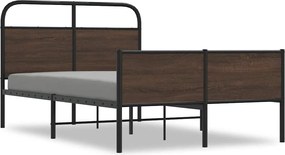 vidaXL Cadru pat fără saltea stejar maro, 140x190 cm, lemn prelucrat