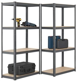 Jusky Set 2 rafturi - 160 x 80 x 40 cm - gri