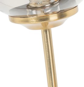 Lampă de masă modernă aurie cu 2 lumini cu sticlă fumurie - Atena