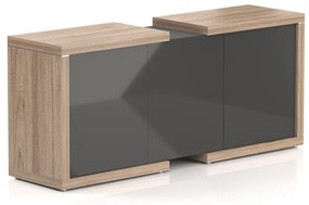 Dulap jos Lineart 191,2 x 50 x 83,5 cm, ulm deschis / antracit