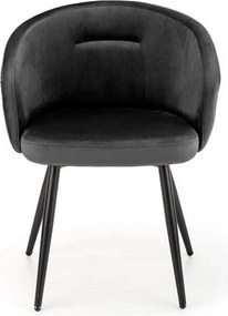 Scaun K430, negru, stofa catifelata/metal, 61x54x77 cm