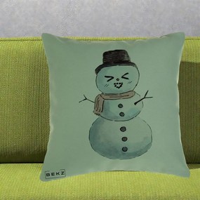 Perna Decorativa Om de Zapada Kawaii Haios, 40x40 cm, Verde, Husa Detasabila, Perna Inclusa, BEKZ®