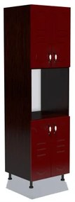 Soldat 60 cu 4 usi cu spatiu cuptor Zebra MDF tulip rosu