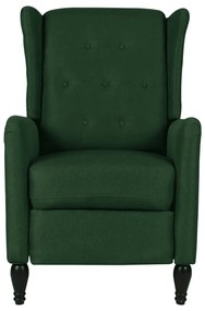 329336 vidaXL Fotoliu de masaj rabatabil, verde închis, material textil