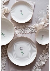 Set veselă 27 piese, porțelan, alb/auriu