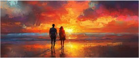 Tablou - Plimbare pe plajă (120x50 cm)