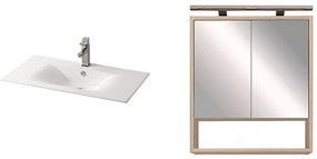 Mobilier complet de baie Luna 60, stejar Sonoma-alb