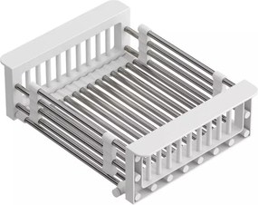 Cos scurgere dreptunghiular Quadron Unique inox - alb