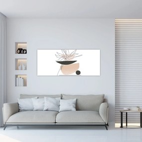 Tablou - Linie de artă flori N⁰1 (120x50 cm)