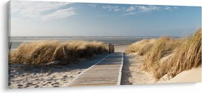 Tablou - Plaja cu nisip de pe insula Langeoog, Germania (120x50 cm)