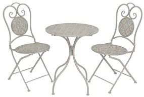 vidaXL Set mobilier bistro, 3 piese, gri, oțel