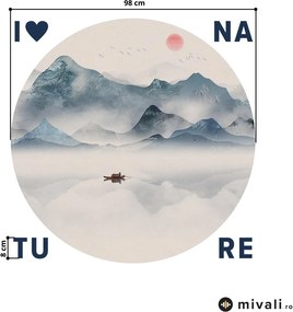 Autocolante de perete - Natura asiatică cu inscripție