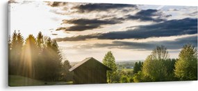 Tablou cu cabana pe luncă (120x50 cm)