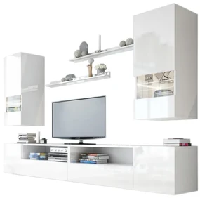 Expedo Set mobilier ELPASO 41, alb/alb luciu