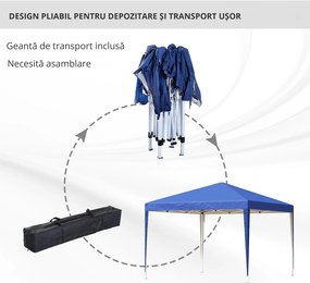 Outsunny Pavilion Pliabil cu Structură din Oțel și Acoperiș Oxford Rezistent la Apă, Ușor de Asamblat, Ideal pentru Evenimente | Aosom Romania
