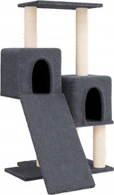 vidaXL Ansamblu pisici cu stâlpi din funie sisal, gri închis, 82 cm