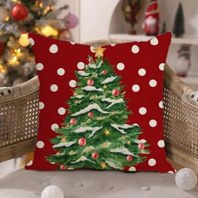 Fata de perna de Craciun WINTER DOTS 45x45 cm, rosu