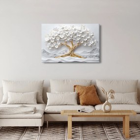 Tablou – Arborele vieții 3D plin de flori (90x60 cm)