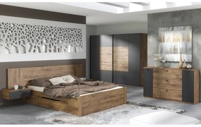Zondo Set dormitor Amnezi (lemn de stejar + graft închis). 1063777