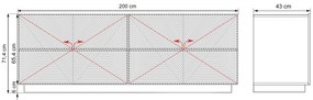 Comoda Asha 200 cm - alb mat