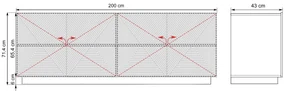 Comoda Asha 200 cm - alb mat