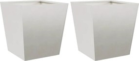 vidaXL Jardiniere grădină, 2 buc., 40x40x40 cm, oțel inoxidabil