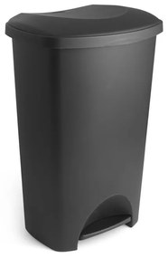 Coș de gunoi negru cu pedală din plastic 50 l – Addis