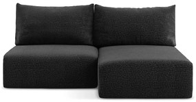 Colțar negru extensibil/cu spațiu de depozitare (cu colț pe partea dreaptă) Kalena – Makamii