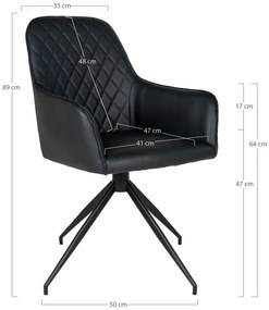 Scaun de sufragerie negru tapițat Harbo – House Nordic