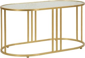 Măsuță de cafea albă-aurie cu blat din sticlă 50x90 cm Antalia – Mauro Ferretti