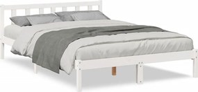 vidaXL Cadru pat foarte lung fără saltea alb 160x210 cm lemn masiv pin