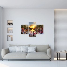 Tablou - Răsărit de soare la Amsterdam (90x60 cm)