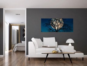 Tablou copacului cu lună plină (120x50 cm)