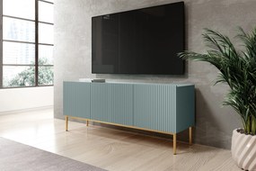 Comodă TV Nicole 150 cm - MDF salvie / picioare aurii