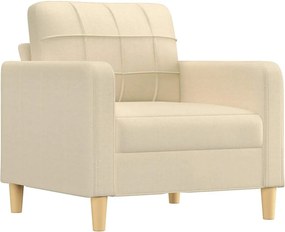vidaXL Fotoliu canapea, crem, 60 cm, material textil