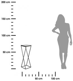 Suport pentru flori LOFT 70x24 cm negru