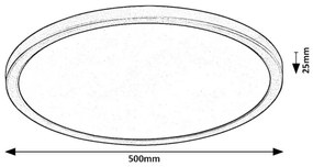 Plafoniera LED slim 50cm Gonzalo negru/alb