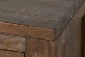 Comodă TV interior natural din tec reciclat cu structură din lemn – "Varindra"