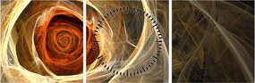 Tablou - Trandafiri abstracți în culori aprinse (cu ceas) (90x30 cm)