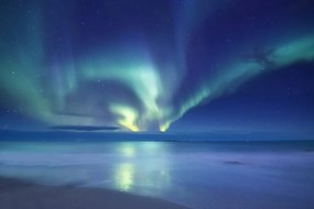 Fototapet autoadeziv aurora polară deasupra oceanului