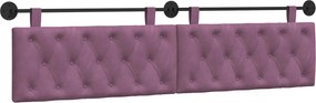 vidaXL Cap de pat suspendat Pe perete Violet 210 x 55 x 7 cm Catifea