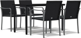 vidaXL Set mobilier de grădină cu perne, 5 piese, poliratan și oțel