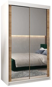 Dulap de haine 120 cm Toki 3 (alb mat + stejar artisan). 1065057