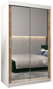 Dulap de haine 120 cm Toki 3 (alb mat + stejar artisan). 1065057