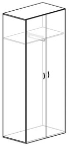 Dulap înalt ProOffice 80 x 47 x 178 cm, pară sălbatică