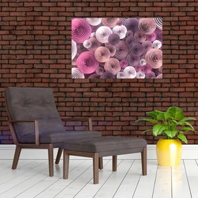 Tablou abstract a florii de trandafir (90x60 cm)