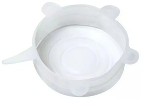 Set 6 capace din silicon Kinghoff KH 1902, -40 pana la 230°C, Etanse, Reutilizabile, Universale, Transparent