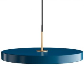 Lustra LED design scandinav Asteria medium - petrol blue/ auriu