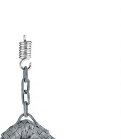 Scaun suspendat gri KOKON fara suport, perna verde-alb